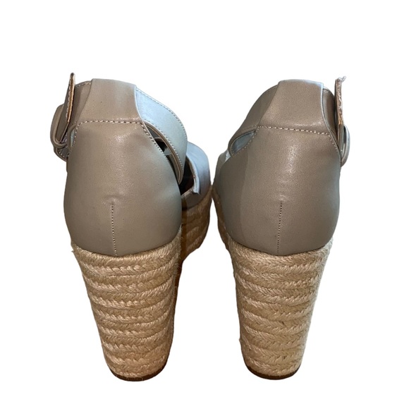 Indigo Irairy3 Open Toe Espadrille Wedges Taupe - Picture 4 of 8